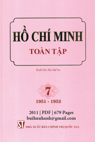 Hồ Chí Minh Toàn Tập Tập 7 (NXB Chính Trị 2011) - Bùi Đình Phong, 679 Trang