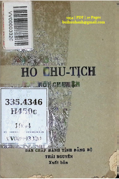 Hồ Chủ Tịch Nói Chuyện (NXB Thái Nguyên 1954) - Hồ Chí Minh, 27 Trang