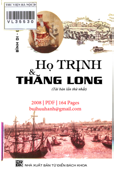Họ Trịnh Và Thăng Long (NXB Từ Điển Bách Khoa 2008) - Bình Di, 164 Trang