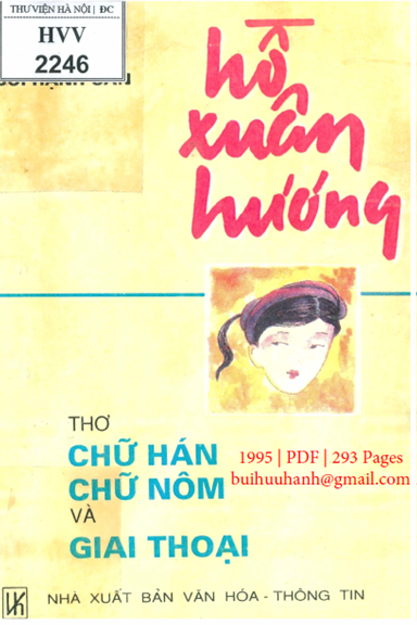 Hồ Xuân Hương-Thơ Chữ Hán, Chữ Nôm Và Giai Thoại (NXB Văn Hóa Thông Tin 1995) - Bùi Hạnh Cẩn