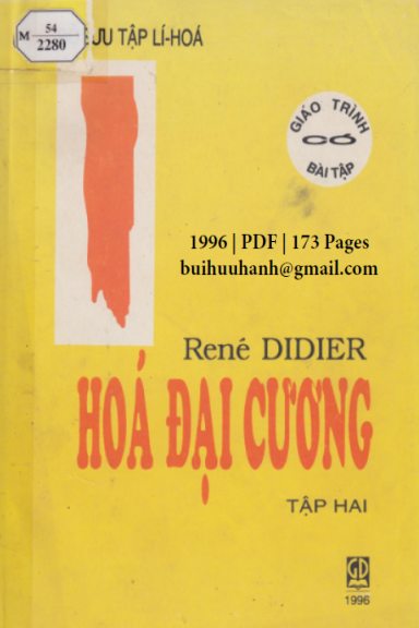 Hóa Đại Cương Tập II (NXB Giáo Dục 1996) - René Didier, 172 Trang