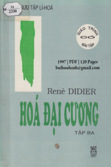 Hóa Đại Cương Tập III (NXB Giáo Dục 1997) - René Didier, 120 Trang