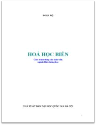 Hóa Học Biển (NXB Đại Học Quốc Gia 2001) - Đoàn Bộ, 146 Trang