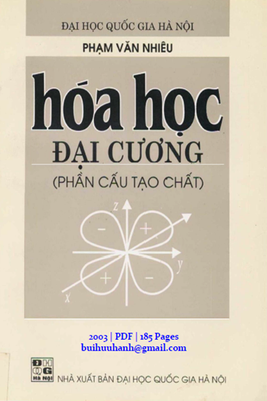 Hóa Học Đại Cương-Phần Cấu Tạo Chất (NXB Đại Học Quốc Gia 2003) - Phạm Văn Nhiêu, 185 Trang