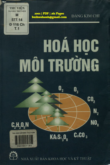 Hóa Học Môi Trường Tập 1 (NXB Khoa Học Kỹ Thuật 2001) - Đặng Kim Chi, 261 Trang