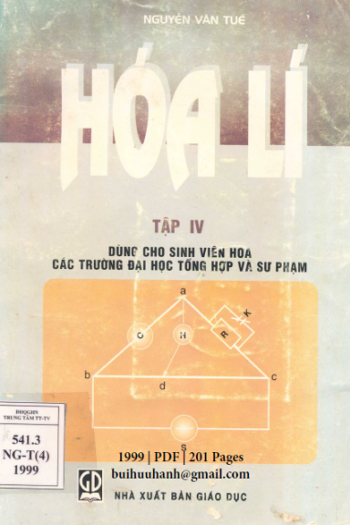 Hóa Lí Tập 4-Điện Hóa Học (NXB Giáo Dục 1999) - Nguyễn Văn Tuế, 201 Trang