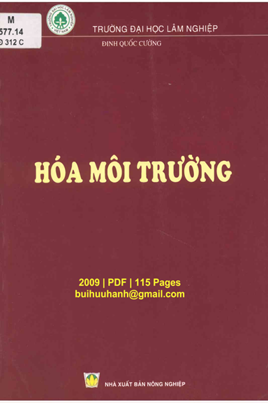 Hóa Môi Trường (NXB Nông Nghiệp 2009) - Đinh Quốc Cường, 115 Trang