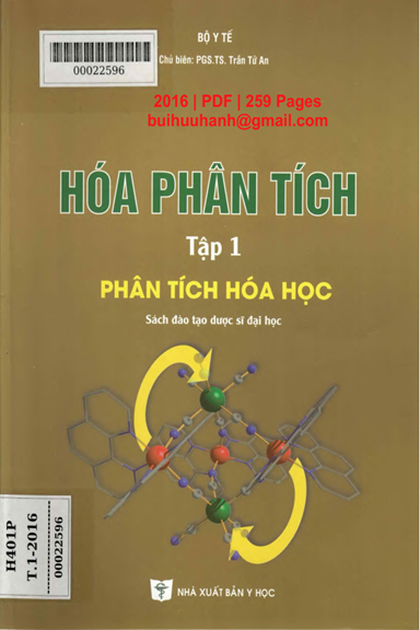 Hóa Phân Tích Tập 1-Phân Tích Hóa Học (NXB Y Học 2016) - Trần Tử An, 259 Trang