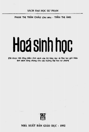 Hóa Sinh Học (NXB Giáo Dục 1992) - Phạm Thị Trân Châu, 252 Trang