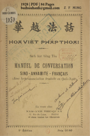 Hoa Việt Pháp Thoại (NXB Nam Anh 1928) - Z. F. Ming, 84 Trang