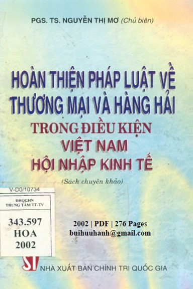 Hoàn Thiện Pháp Luật Về Thương Mại Và Hàng Hải Trong Điều Kiện Việt Nam Hội Nhập Kinh Tế