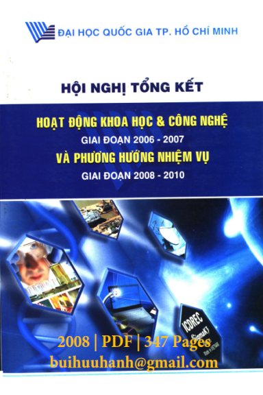 Hoạt Động Khoa Học & Công Nghệ Giai Đoạn 2006-2007 Và Phương Hướng Nhiệm Vụ Giai Đoạn 2008-2010
