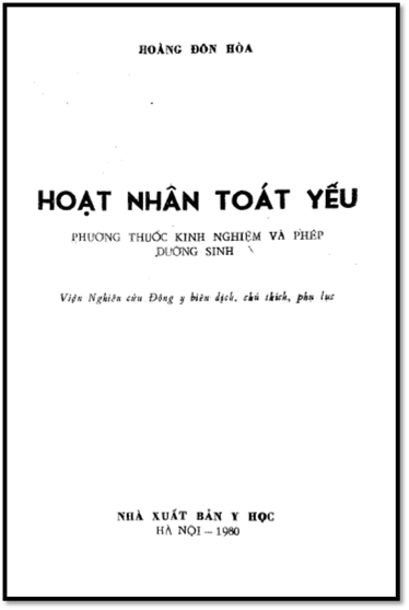 Hoạt Nhân Toát Yếu (NXB Y Học 1980) - Hoàng Đôn Hòa, 75 Trang