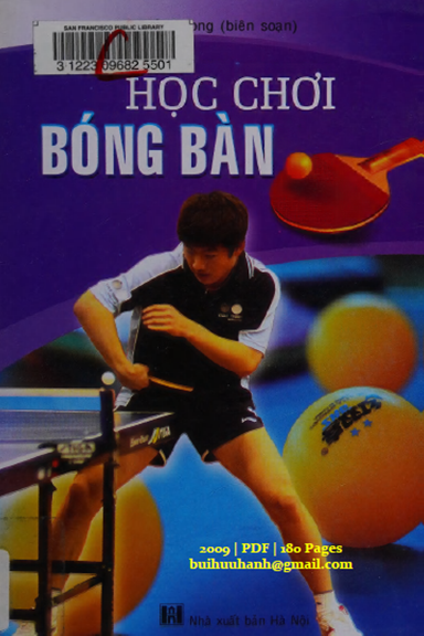 Học Chơi Bóng Bàn (NXB Hà Nội 2009) - Hải Phong, 180 Trang