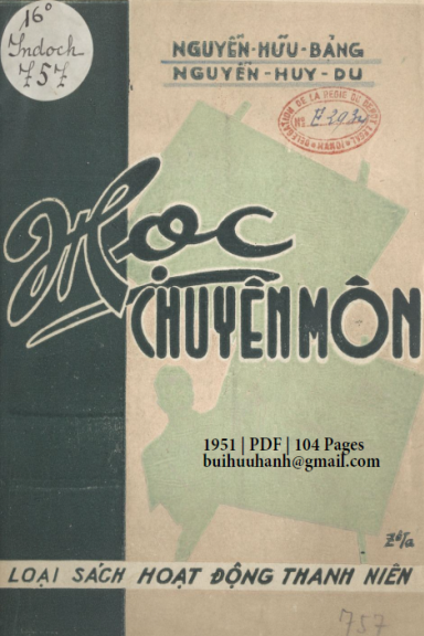 Học Chuyên Môn (NXB Vũ Hùng 1951) - Nguyễn Hữu Bảng, 104 Trang