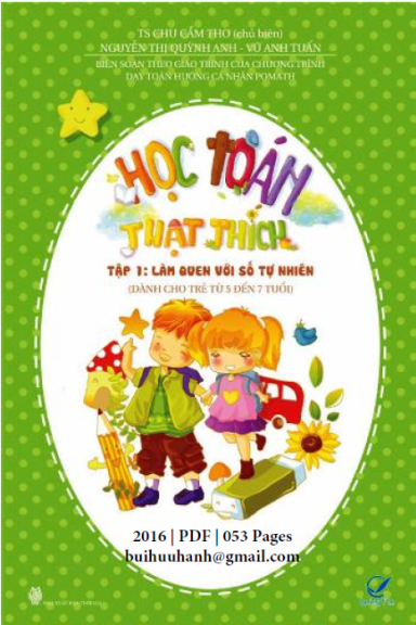Học Toán Thật Thích Tập 1-Làm Quen Với Số Tự Nhiên Dành Cho Trẻ (NXB Thời Đại 2016) - Chu Cẩm Thơ
