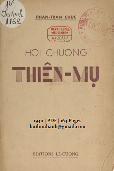 Hồi Chuông Thiên Mụ (NXB Lê Cường 1940) - Phan Trần Chúc, 164 Trang