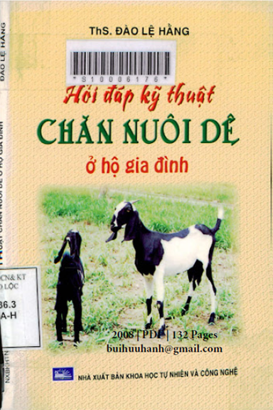 Hỏi Đáp Kỹ Thuật Chăn Nuôi Dê Ở Hộ Gia Đình (NXB Khoa Học Tự Nhiên 2008) - Đào Lệ Hằng, 132 Trang