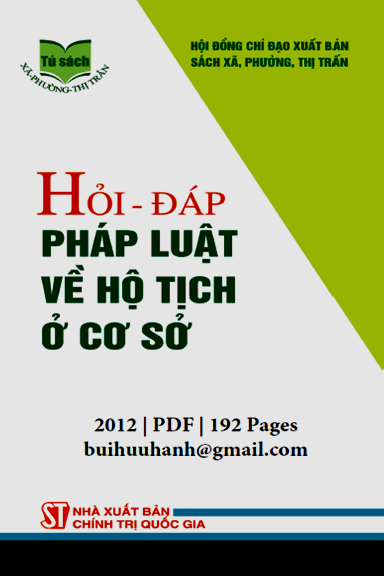 Hỏi-Đáp Pháp Luật Về Hộ Tịch Ở Cơ Sở (NXB Chính Trị 2012) - Dương Bạch Long, 192 Trang