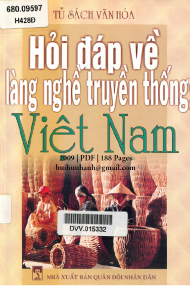 Hỏi Đáp Về Làng Nghề Truyền Thống Việt Nam (NXB Quân Đội 2009) - Hoàng Đức Nhuận, 188 Trang