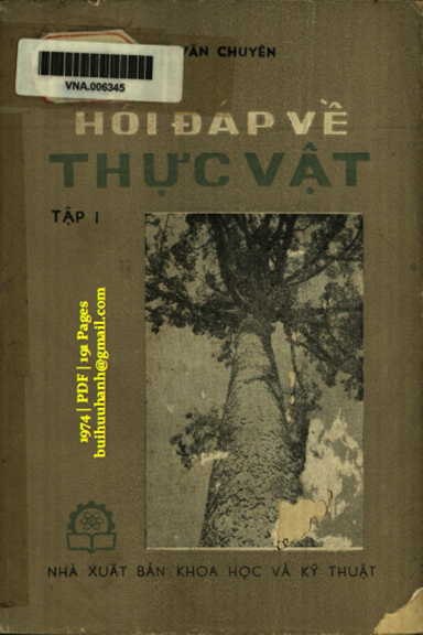 Hỏi Đáp Về Thực Vật Tập 1 (NXB Khoa Học Kỹ Thuật 1974) - Vũ Văn Chuyên, 191 Trang
