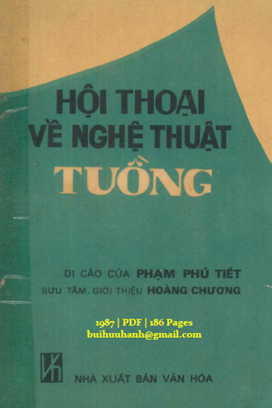 Hội Thoại Về Nghệ Thuật Tuồng (NXB Văn Hóa 1987) - Phạm Phú Tiết, 186 Trang