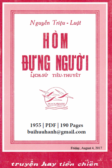 Hòm Đựng Người (NXB Bốn Phương 1955) - Nguyễn Triệu Luật, 190 Trang