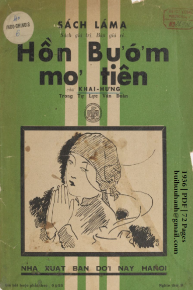 Hồn Bướm Mơ Tiên (NXB Đời Nay 1936) - Khái Hưng, 72 Trang
