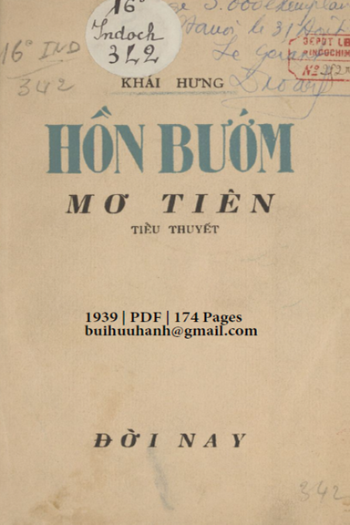 Hồn Bướm Mơ Tiên (NXB Đời Nay 1939) - Khái Hưng, 174 Trang