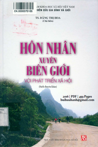 Hôn Nhân Xuyên Biên Giới Với Phát Triển Xã Hội (NXB Khoa Học Xã Hội 2016) - Đặng Thị Hoa, 459 Trang