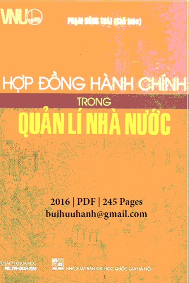 Hợp Đồng Hành Chính Trong Quản Lý Nhà Nước (NXB Đại Học Quốc Gia 2016) - Phạm Hồng Thái, 245 Trang