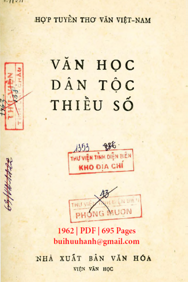 Hợp Tuyển Thơ Văn Việt Nam Tập 6-Văn Học Dân Tộc Thiểu Số (NXB Văn Hóa 1962) - Nông Quốc Chấn
