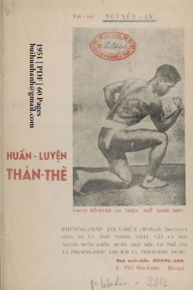 Huấn Luyện Thân Thể (NXB Hương Sơn 1951) - Nguyễn Ân, 60 Trang