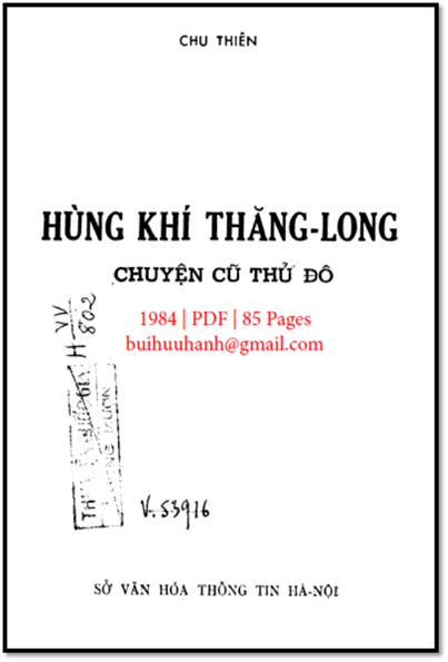 Hùng Khí Thăng Long (NXB Hà Nội 1984) - Chu Thiên, 85 Trang