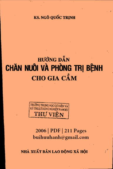 Hướng Dẫn Chăn Nuôi Và Phòng Trị Bệnh Cho Gia Cầm (NXB Lao Động Xã Hội 2006) - Ngô Quốc Trịnh