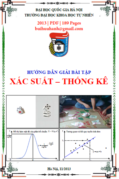 Hướng Dẫn Giải Bài Tập Xác Suất-Thống Kê (NXB Hà Nội 2013) - Hoàng Văn Trọng, 189 Trang