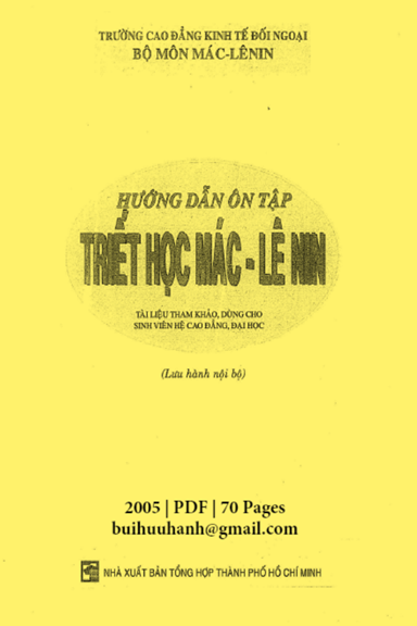Hướng Dẫn Ôn Tập Triết Học Mác-Lênin (NXB Tổng Hợp 2005) - Nhiều Tác Giả, 70 Trang