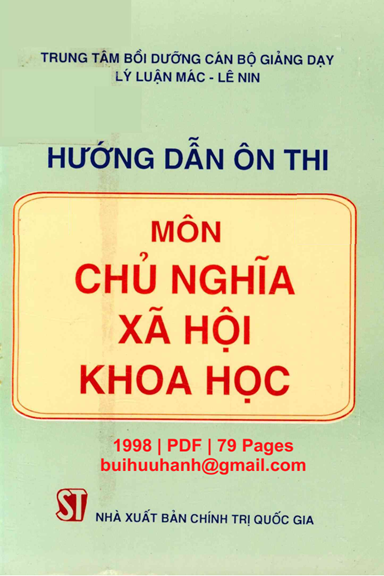 Hướng Dẫn Ôn Thi Môn Chủ Nghĩa Xã Hội Khoa Học (NXB Chính Trị 1998) - Nguyễn Văn Dương, 79 Trang
