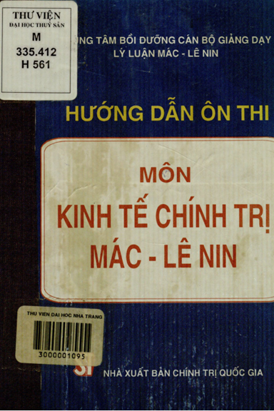 Hướng Dẫn Ôn Thi Môn Kinh Tế Chính Trị Mác-Lênin (NXB Chính Trị 1998) - Nguyễn Văn Hảo, 116 Trang