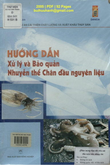 Hướng Dẫn Xử Lý Và Bảo Quản Nhuyễn Thể Chân Đầu Nguyên Liệu - Huỳnh Nguyễn Duy Bảo, 92 Trang