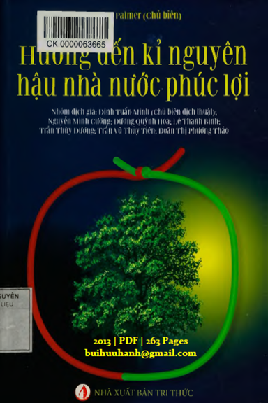 Hướng Đến Kỷ Nguyên Hậu Nhà Nước Phúc Lợi (NXB Tri Thức 2013) - Tom G. Palmer, 263 Trang