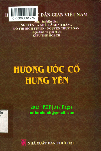 Hương Ước Cổ Hưng Yên (NXB Thời Đại 2013) - Nguyễn Tá Nhí, 317 Trang