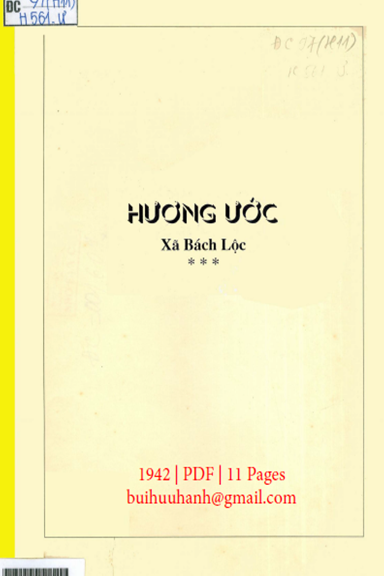 Hương Ước Xã Bách Lộc (NXB Hà Tây 1942) - Nhiều Tác Giả, 22 Trang