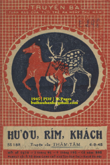 Hươu, Rím, Khách (NXB Tân Dân 1945) - Thâm Tâm, 36 Trang