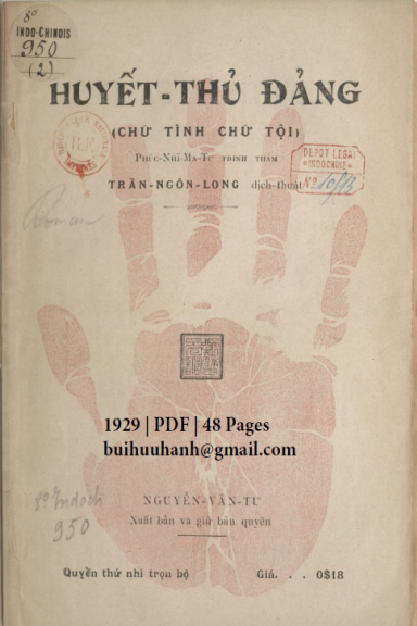 Huyết Thủ Đảng Quyển 2 (NXB Trịnh Văn Bích 1929) - Trần Ngôn Long, 48 Trang