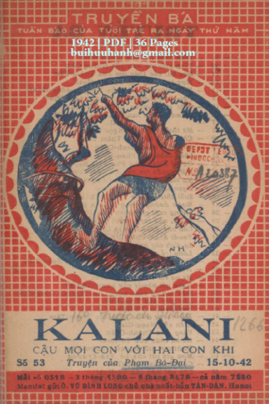 Kalani Cậu Mọi Con Với Hai Con Khỉ (NXB Tân Dân 1942) - Phạm Bá Đại, 36 Trang