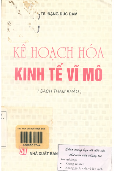 Kế Hoạch Hóa Kinh Tế Vĩ Mô (NXB Chính Trị 2000) - Đặng Đức Đạm, 352 Trang