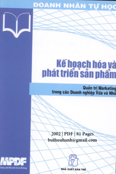 Kế Hoạch Hóa Và Phát Triển Sản Phẩm (NXB Trẻ 2002) - Nguyễn Quỳnh Chi, 81 Trang