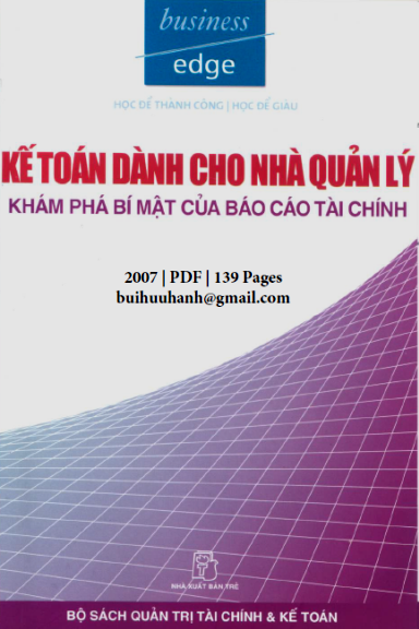 Kế Toán Dành Cho Nhà Quản Lý (NXB Trẻ 2007) - Raymond Taylor, 139 Trang