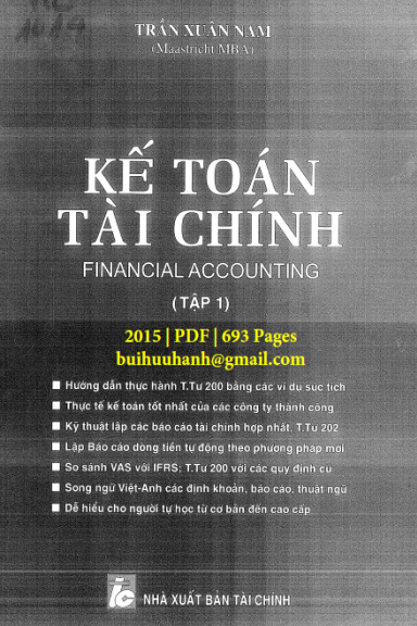 Kế Toán Tài Chính Tập 1 (NXB Tài Chính 2015) - Trần Xuân Nam, 693 Trang
